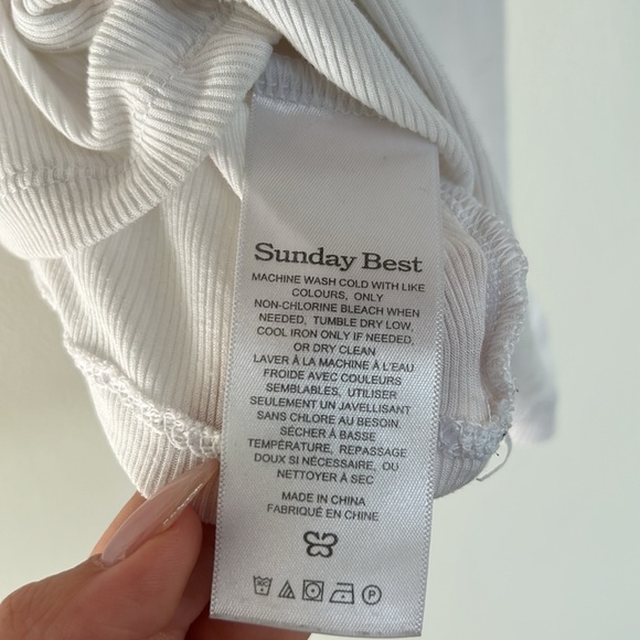 Sunday Best tank cropped | white - Picture 4 of 4